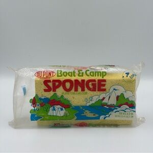 DuPont Pure Cellulose Boat/Camp Sponge NOS Sealed Vintage Absorbent 9x4.5x2